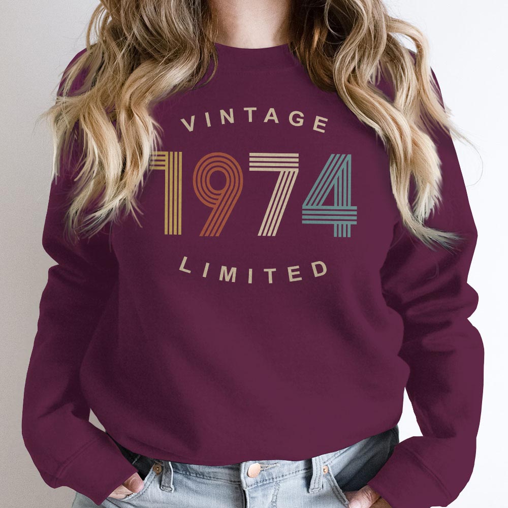 Limited Vintage 1974 Birthday Sweatshirt - variant image 1