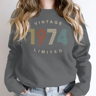 Limited Vintage 1974 Birthday Sweatshirt – Dark Grey