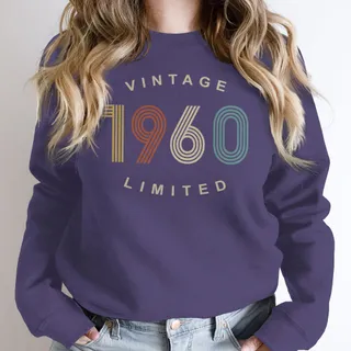 Limited Vintage 1960 Birthday Sweatshirt – Purple