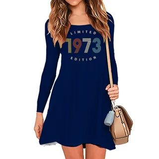 Limited Edition 1973 Birthday Women's Crew Neck Dress – Navy
