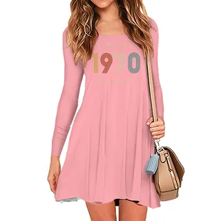 Limited Edition 1970 Birthday Women's Crew Neck Dress – Pink
