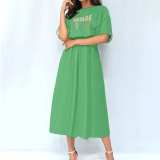 Limited 1977 Birthday Women's Elastic Waist Dress – Irish Green