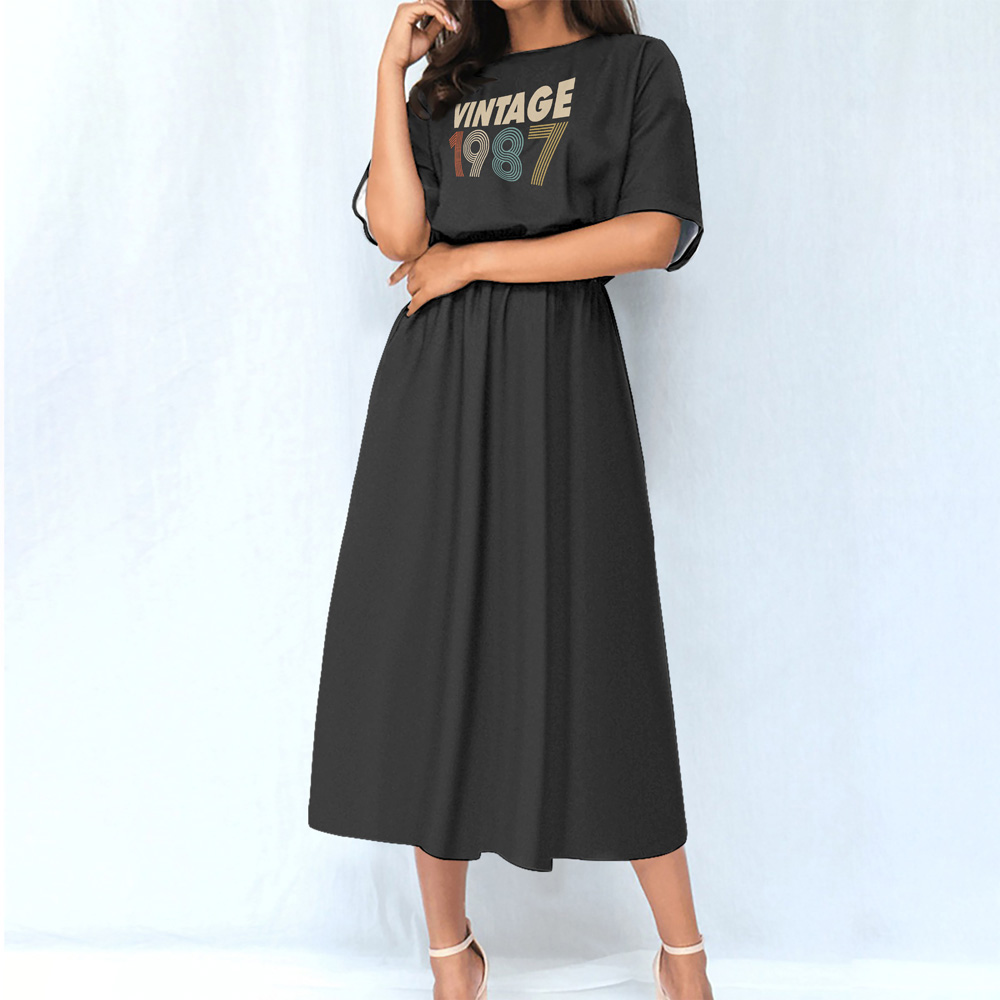 Limited 1987 Birthday Women's Elastic Waist Dress - variant image 1