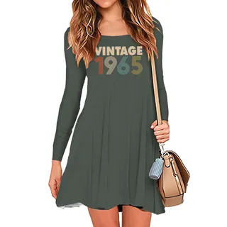 Limited 1965 Birthday Women's Crew Neck Dress – Military Green