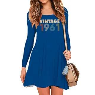 Limited 1961 Birthday Women's Crew Neck Dress – Royal