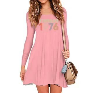 Limited 1976 Birthday Women's Crew Neck Dress – Pink