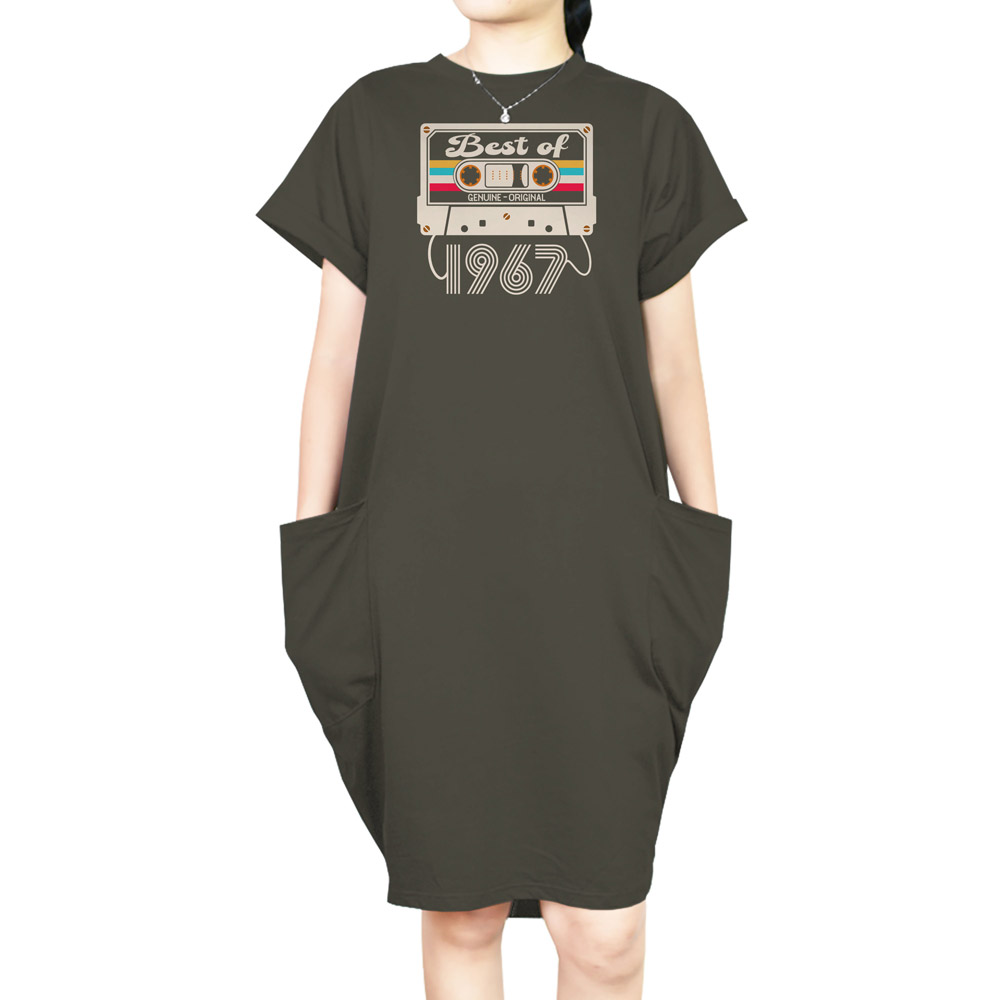 Best Of 1967 Loose Short Sleeve Pocket On Dress