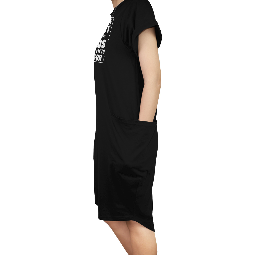 I'm Not Perfect Short Sleeve Loose Fit Pocket Dress I'm Not Perfect Short Sleeve Loose Fit Pocket Dress