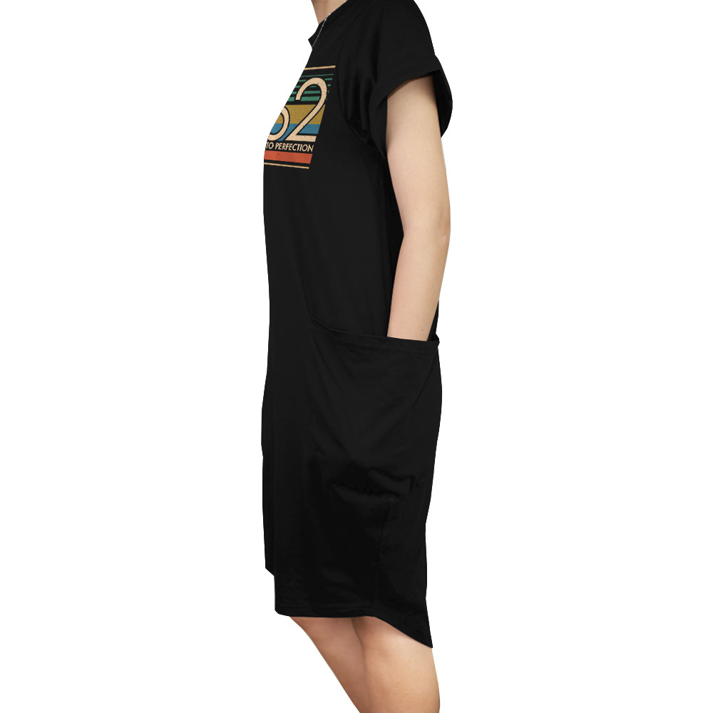 Aged Perfection 1966 Loose Short Sleeve Pocket On Dress