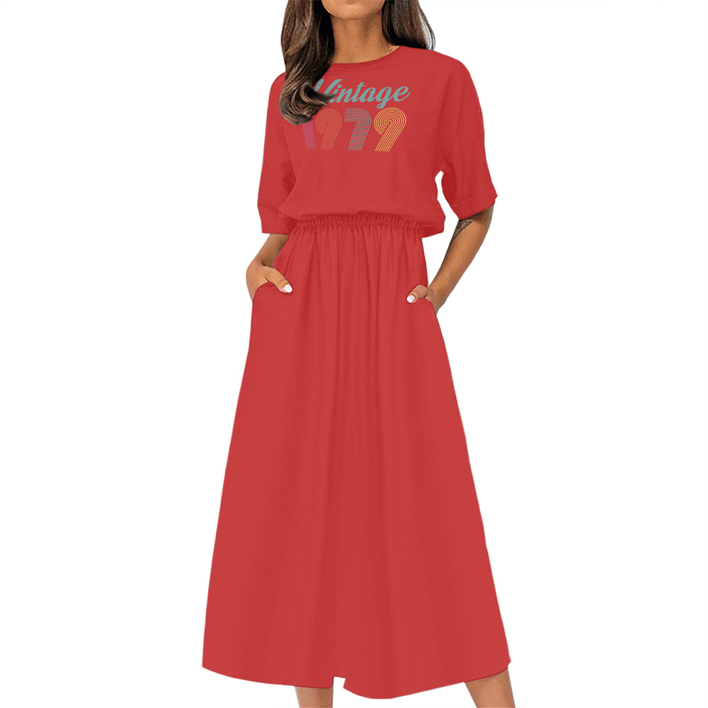 Vintage Edition 1979 Birthday Elastic Waist Dress