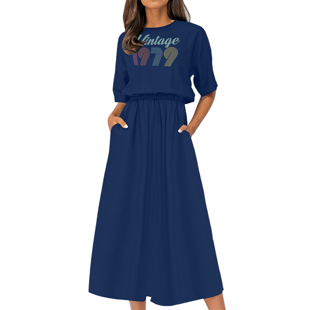 Vintage Edition 1979 Birthday Elastic Waist Dress