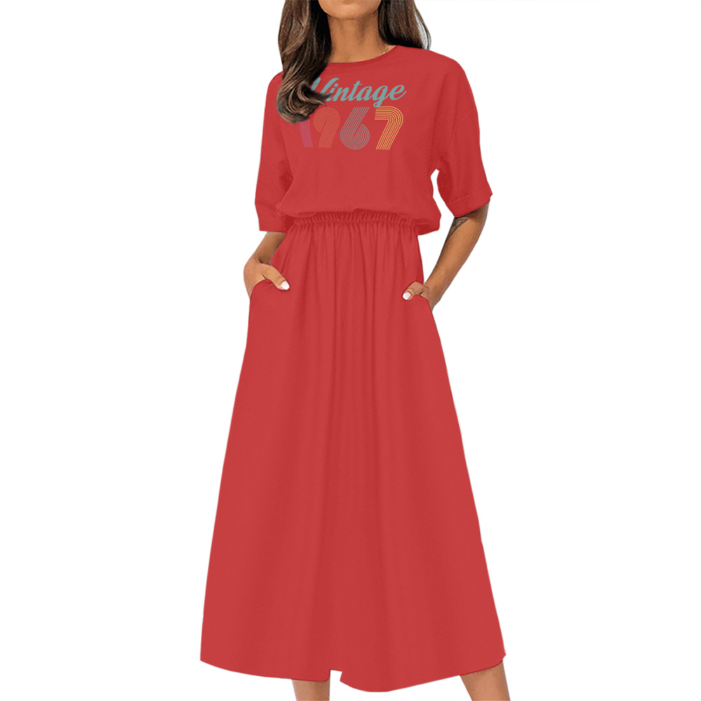 Vintage Edition 1967 Birthday Elastic Waist Dress