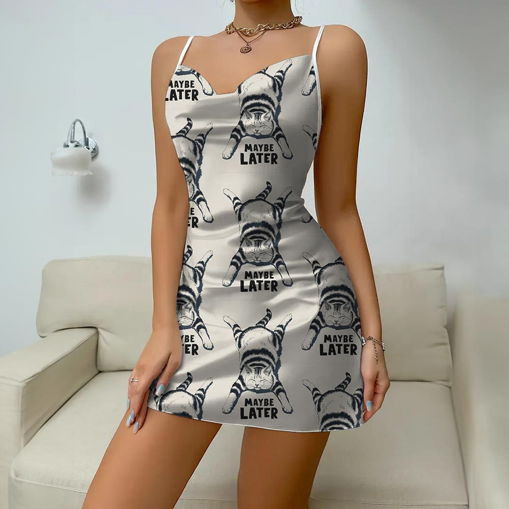 Cute Cat Mom Pajamas Dress
