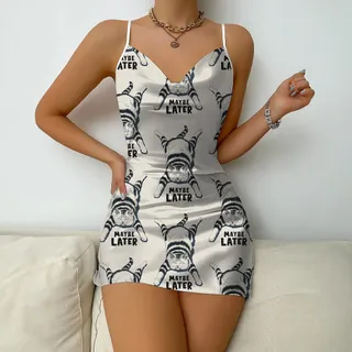 Cute Cat Mom Pajamas Dress – alternate