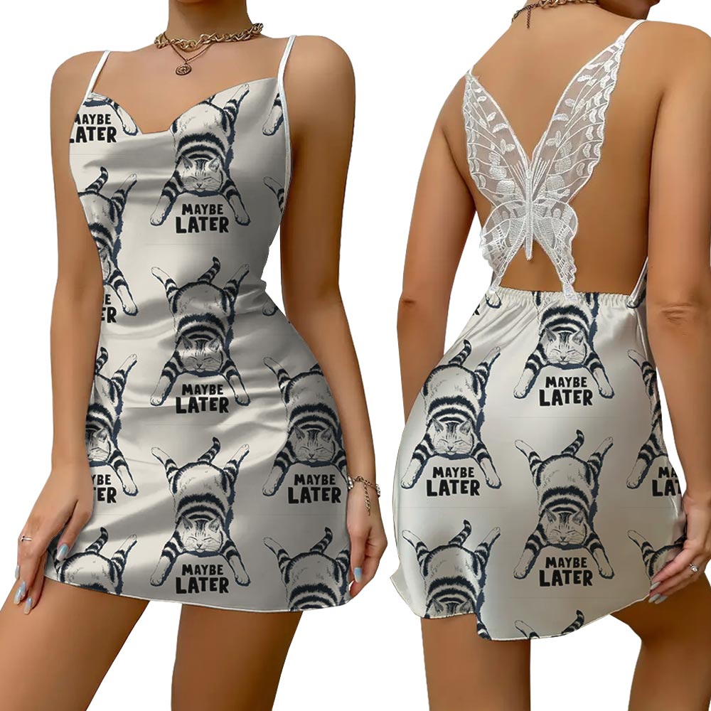 Cute Cat Mom Pajamas Dress