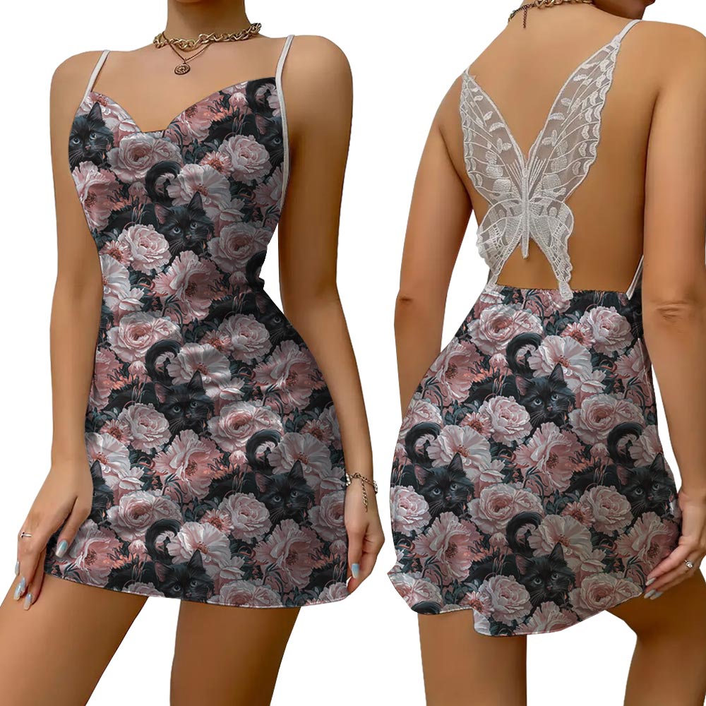 Cute Black Cat Pajamas Dress Cute Black Cat Pajamas Dress
