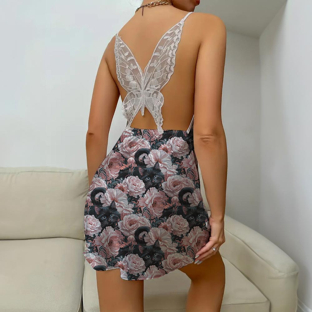 Cute Black Cat Pajamas Dress Cute Black Cat Pajamas Dress