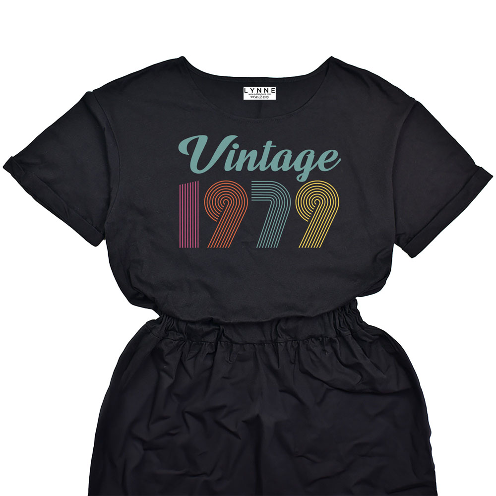 Vintage Edition 1979 Birthday Elastic Waist Dress