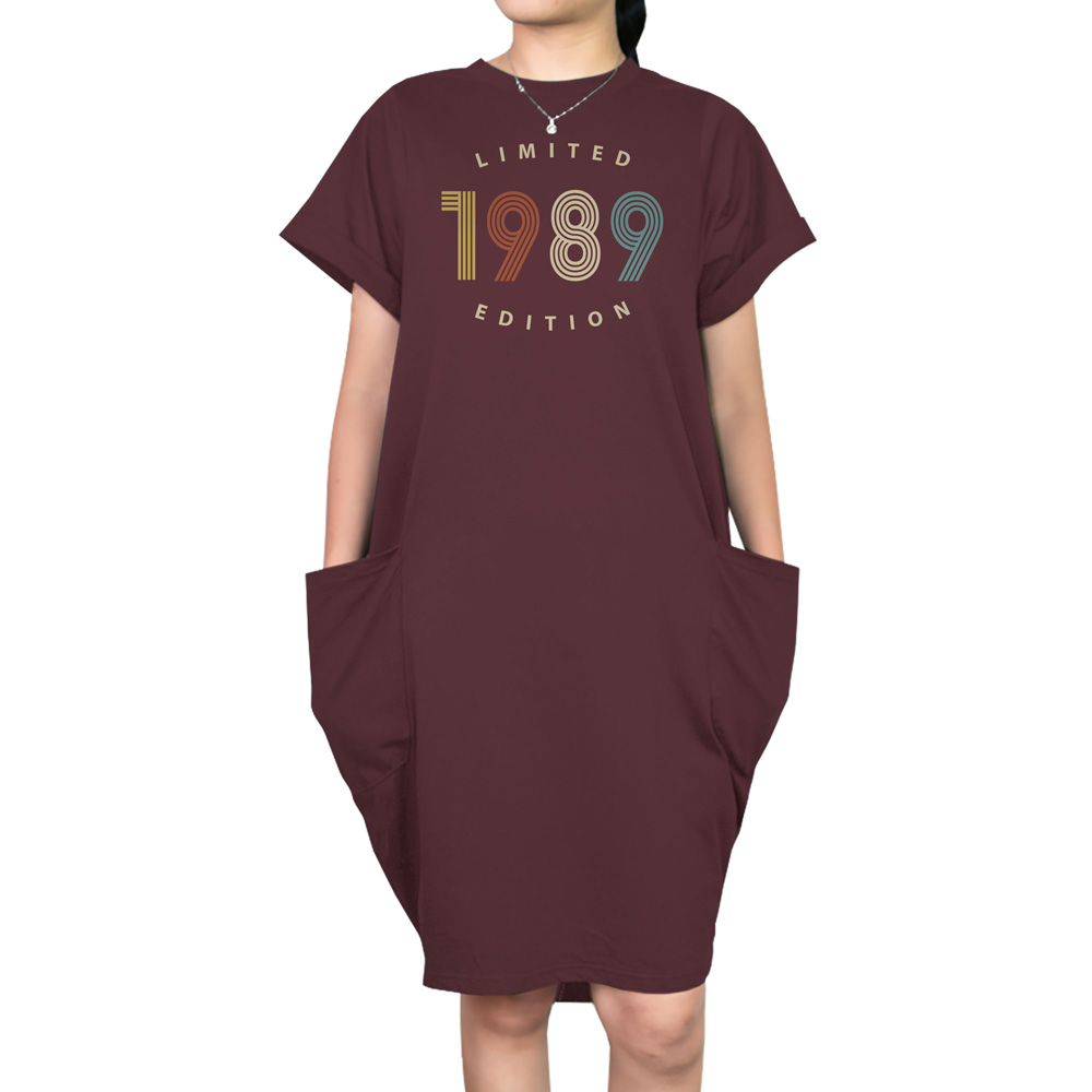 Limited Edition 1989 Loose Short Sleeve Pocket On Dress Limited Edition 1989 Loose Short Sleeve Pocket On Dress