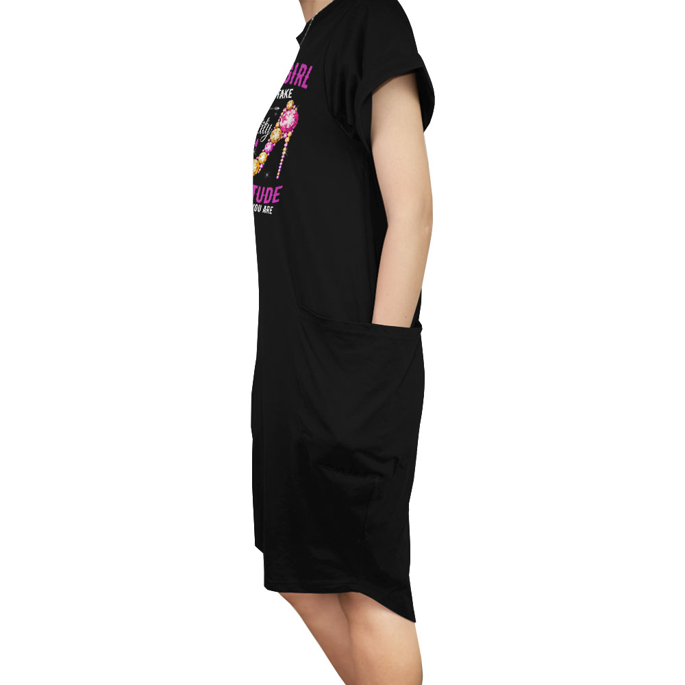 Attitude December Birthday Short Sleeve Pocket Dress
