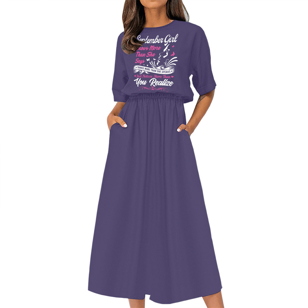 Smart September Girl Birthday Elastic Waist Dress