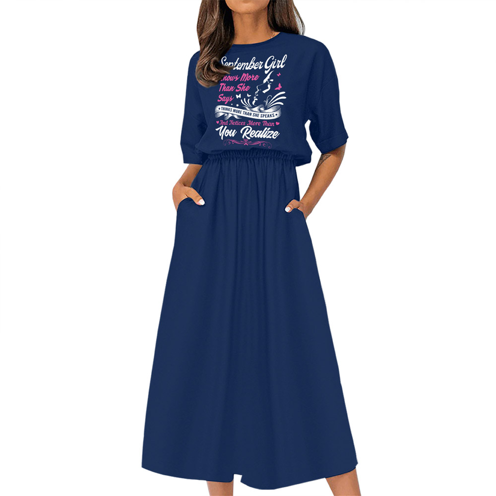 Smart September Girl Birthday Elastic Waist Dress