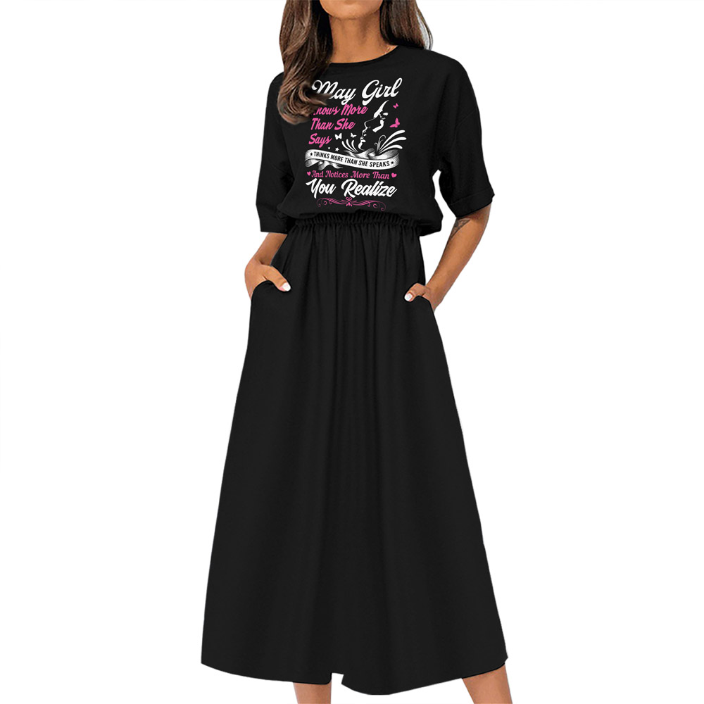Smart May Girl Birthday Elastic Waist Dress