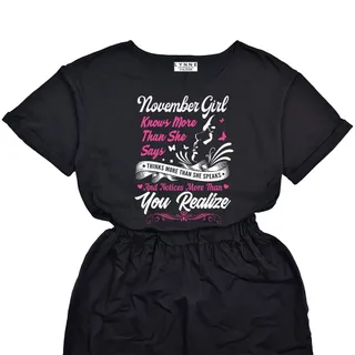 Smart November Girl Birthday Elastic Waist Dress – alternate