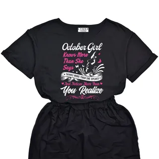 Smart October Girl Birthday Elastic Waist Dress – alternate