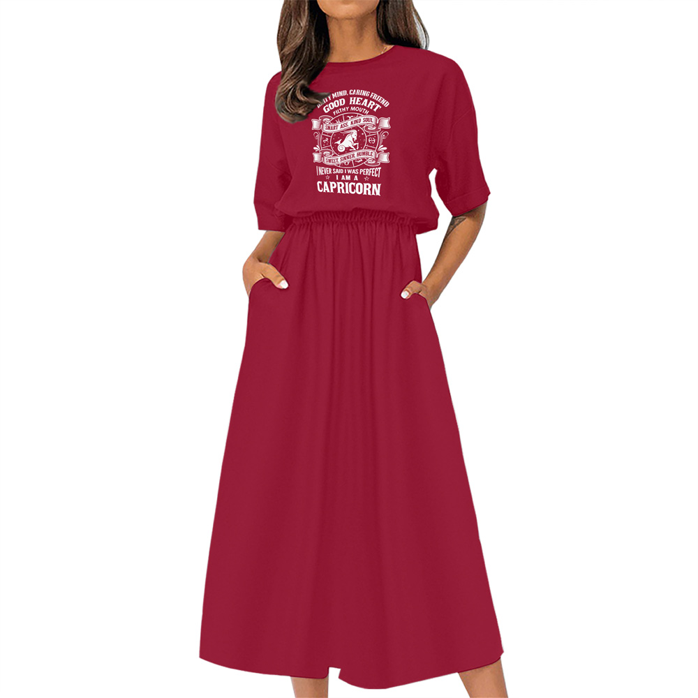Smart Capricorn Girl Birthday Elastic Waist Dress Smart Capricorn Girl Birthday Elastic Waist Dress