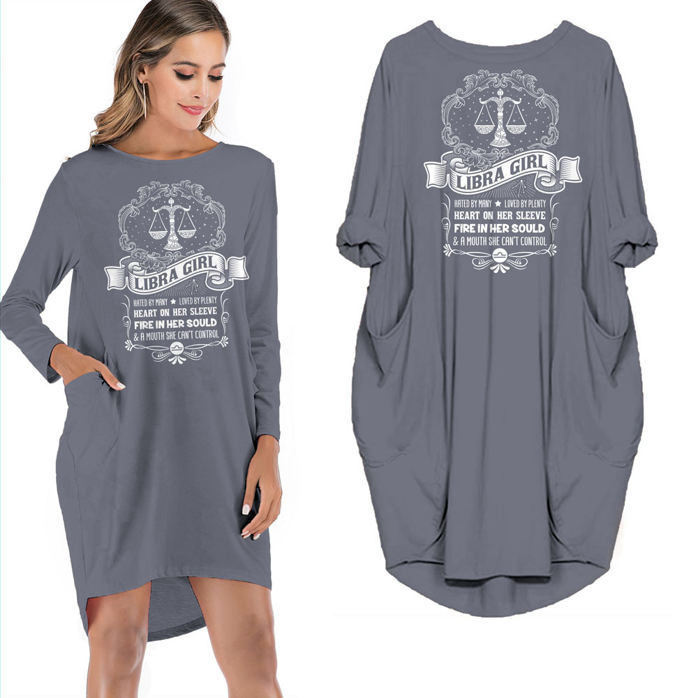 Heart On Her Sleeve Libra Girl Loose Pocket On Dress Heart On Her Sleeve Libra Girl Loose Pocket On Dress