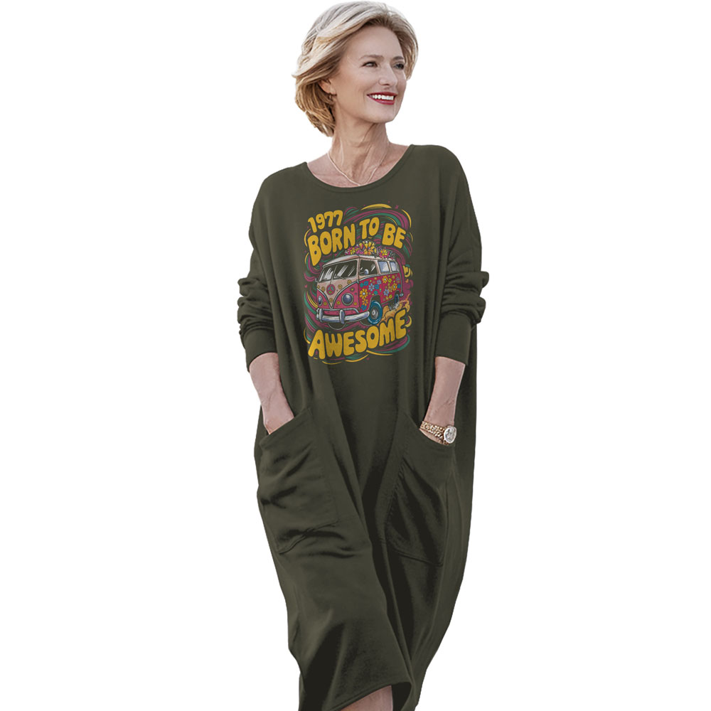 Awesome Hippie Born 1977 Loose Pocket On Dress