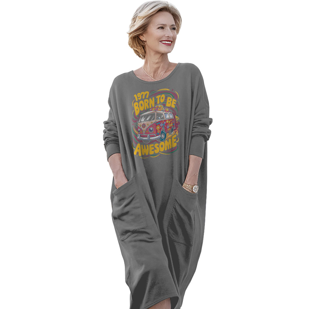 Awesome Hippie Born 1977 Loose Pocket On Dress