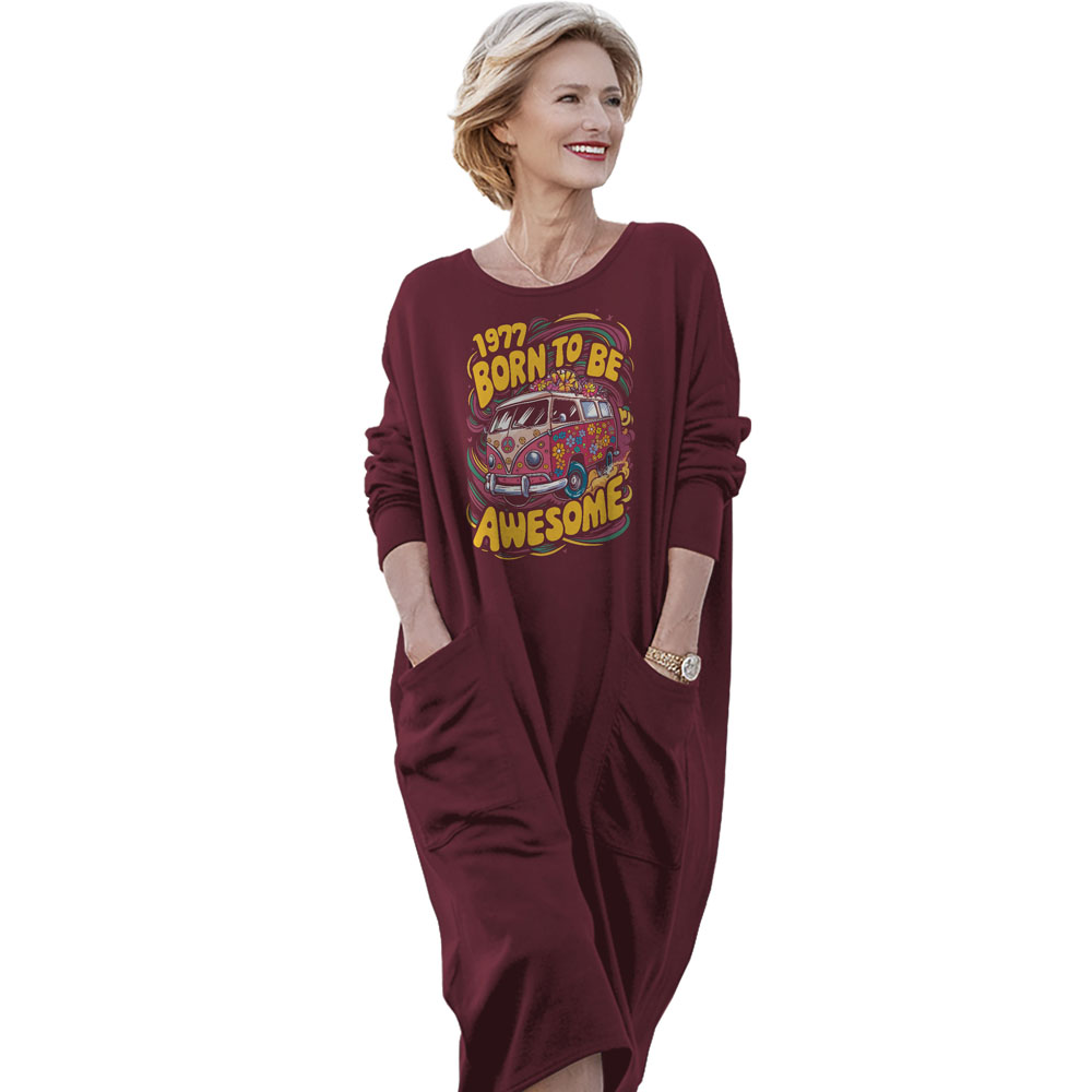 Awesome Hippie Born 1977 Loose Pocket On Dress