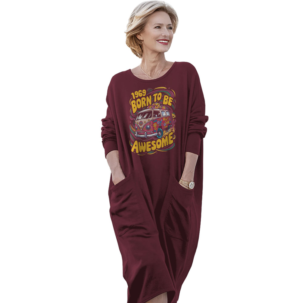 Awesome Hippie Born 1969 Loose Pocket On Dress