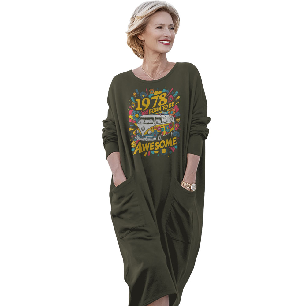 Awesome Hippie 1978 Loose Pocket On Dress Awesome Hippie 1978 Loose Pocket On Dress