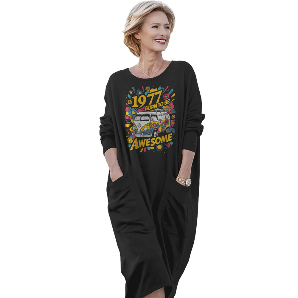 Awesome Hippie 1977 Loose Pocket On Dress