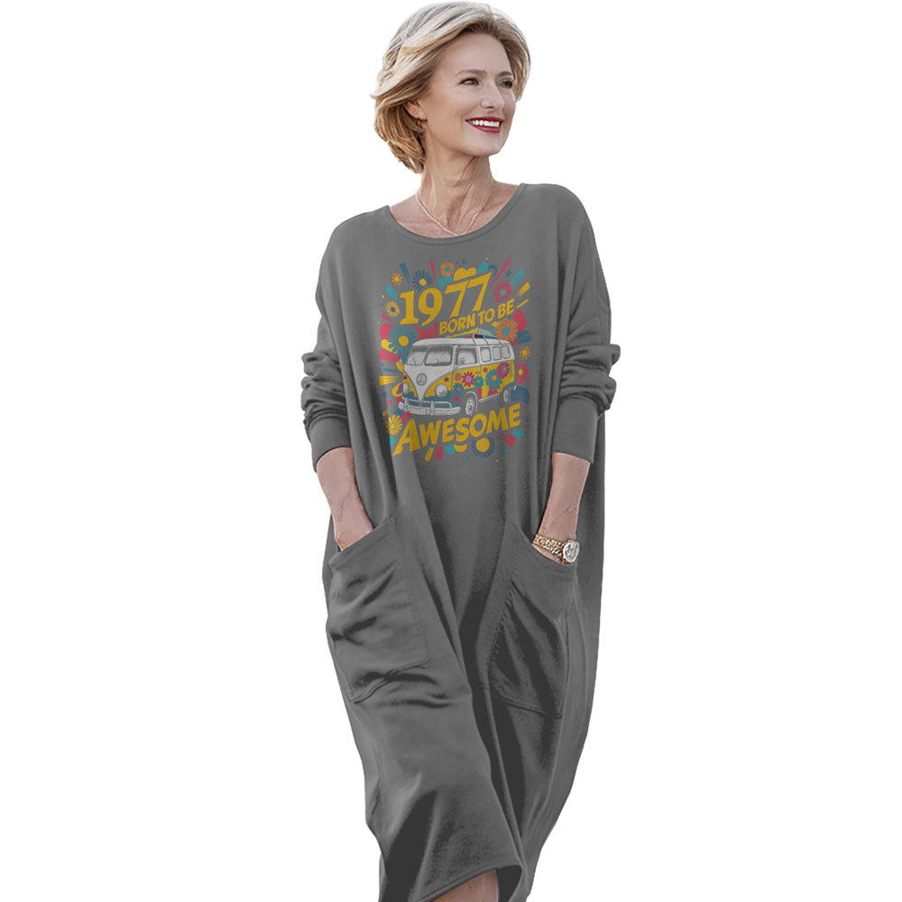 Awesome Hippie 1977 Loose Pocket On Dress