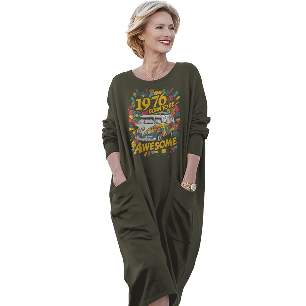 Awesome Hippie 1976 Loose Pocket On Dress Awesome Hippie 1976 Loose Pocket On Dress