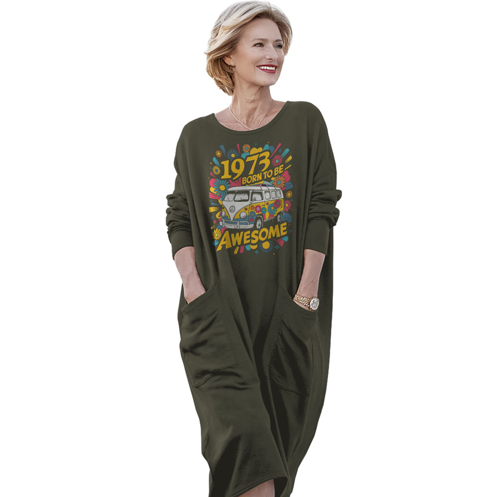 Awesome Hippie 1973 Loose Pocket On Dress Awesome Hippie 1973 Loose Pocket On Dress