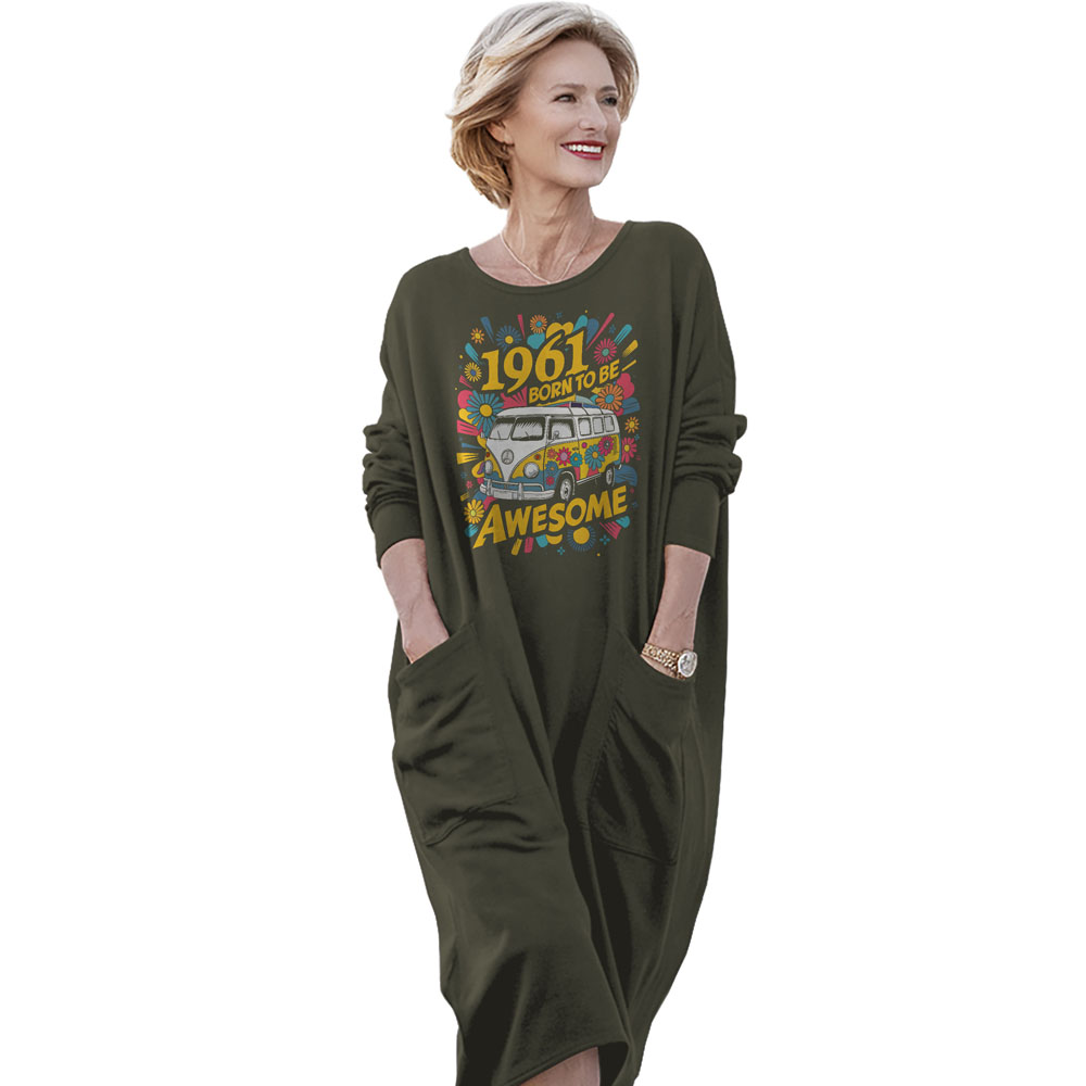 Awesome Hippie 1961 Loose Pocket On Dress