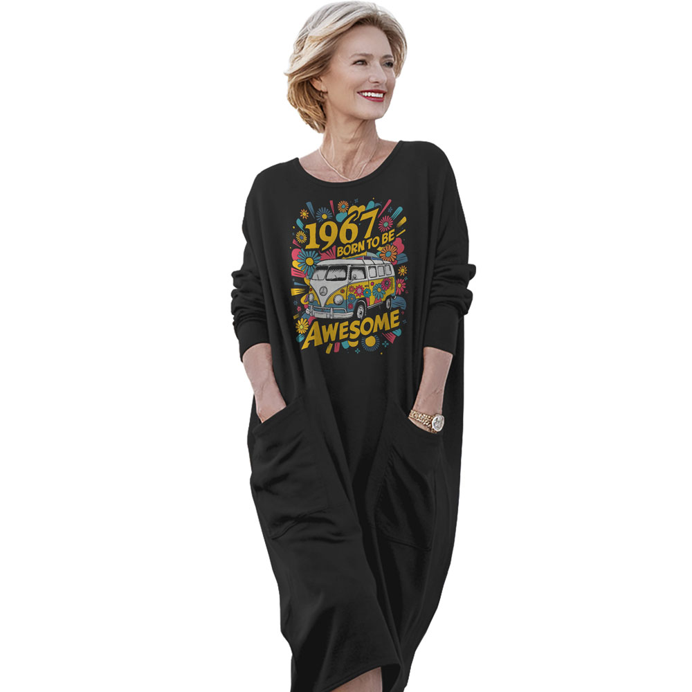 Awesome Hippie 1967 Loose Pocket On Dress