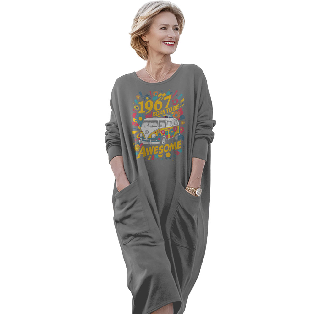 Awesome Hippie 1967 Loose Pocket On Dress