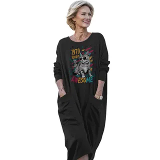 Cool Cat 1970 Birthday Pocket Dress