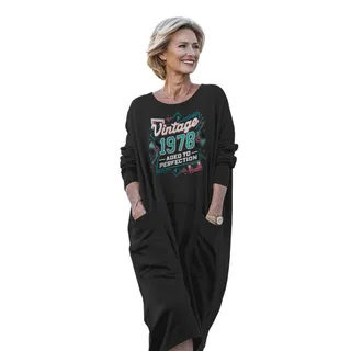 Vintage Perfection Cat 1978 Birthday Pocket Dress