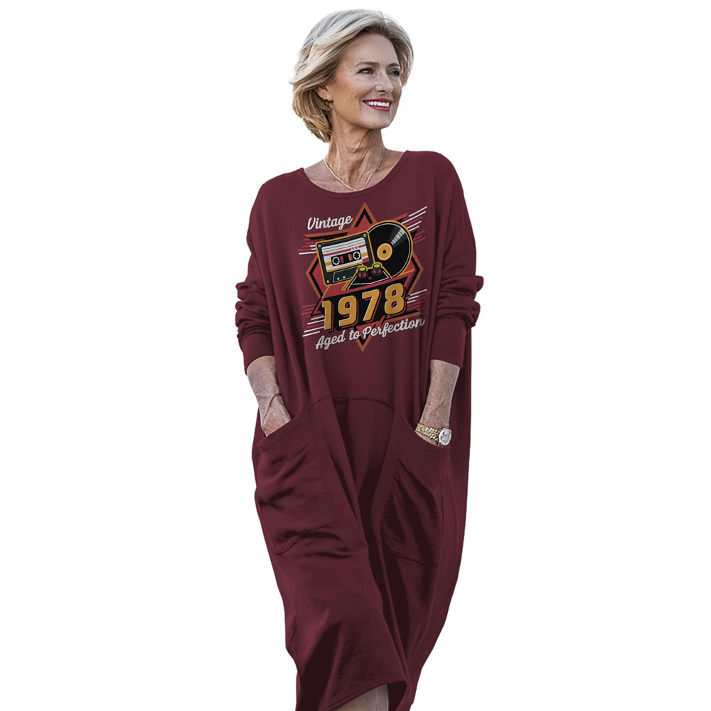 Vintage Aged Perfection 1978 Birthday Pocket Dress