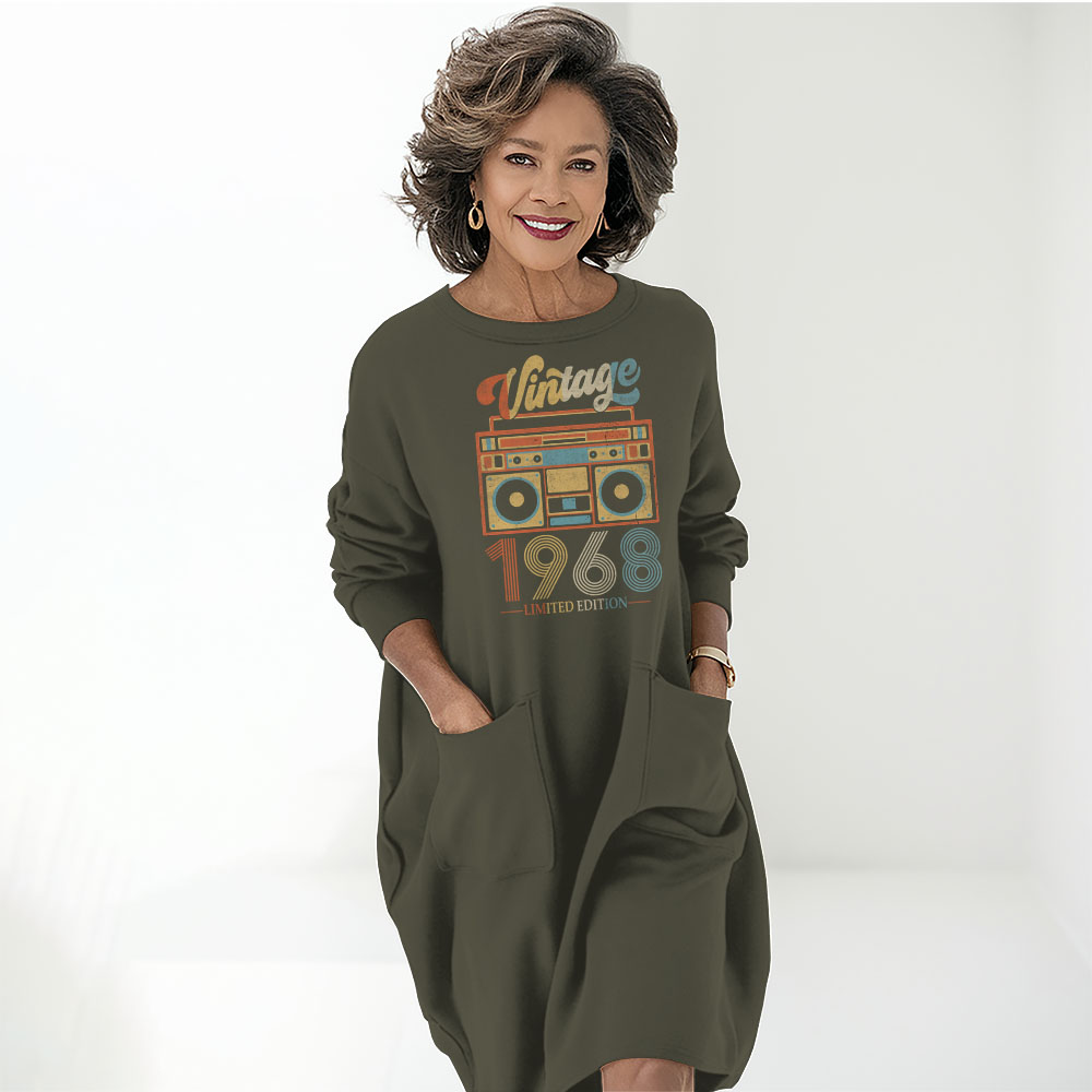 Cassette Player 1968 Birthday Pocket Dress Cassette Player 1968 Birthday Pocket Dress