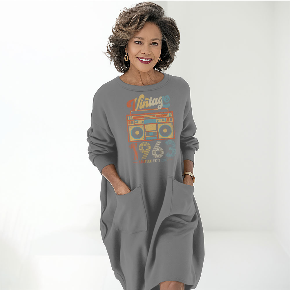 Cassette Player 1963 Birthday Pocket Dress Cassette Player 1963 Birthday Pocket Dress