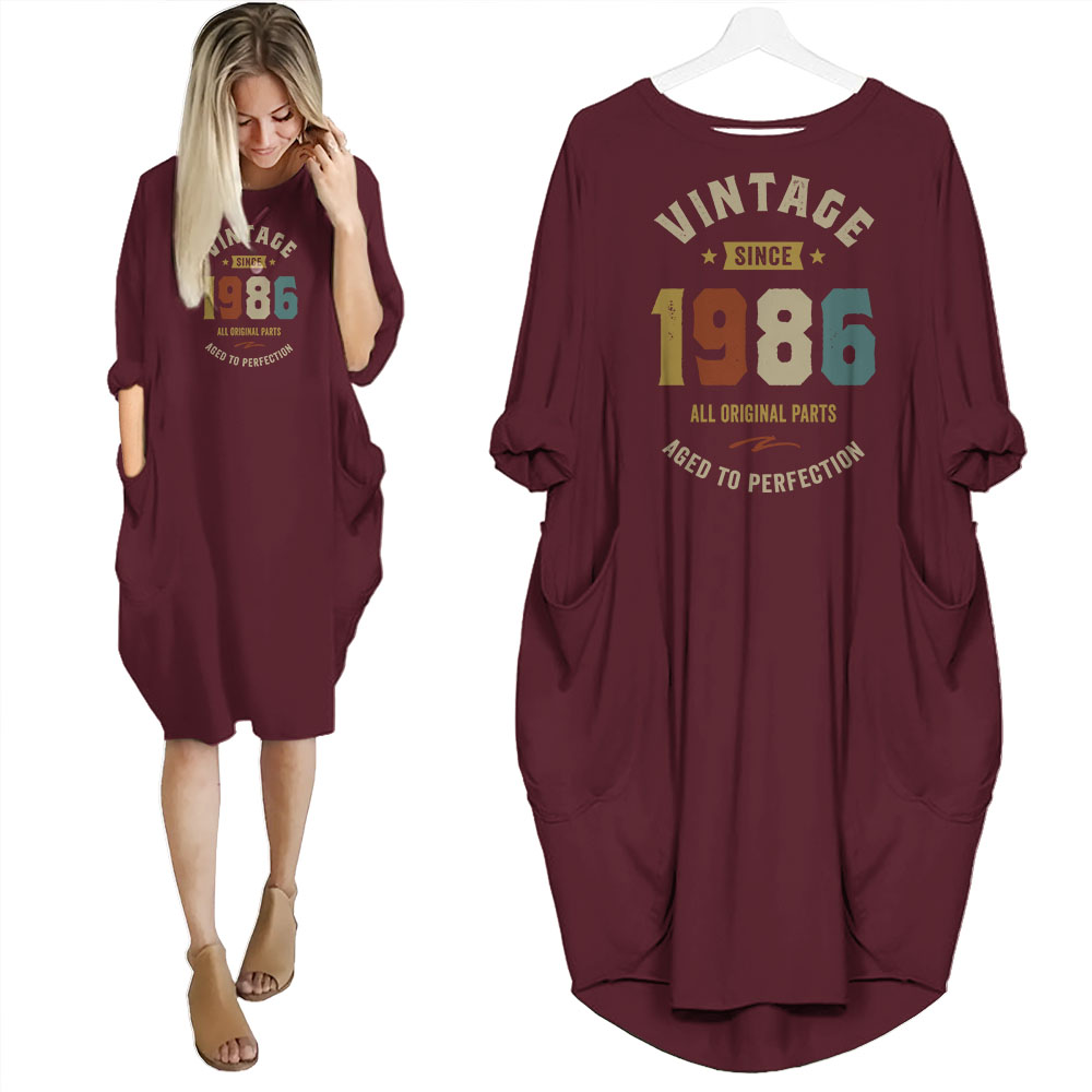 Vintage Perfection 1986 Birthday Pocket Dress
