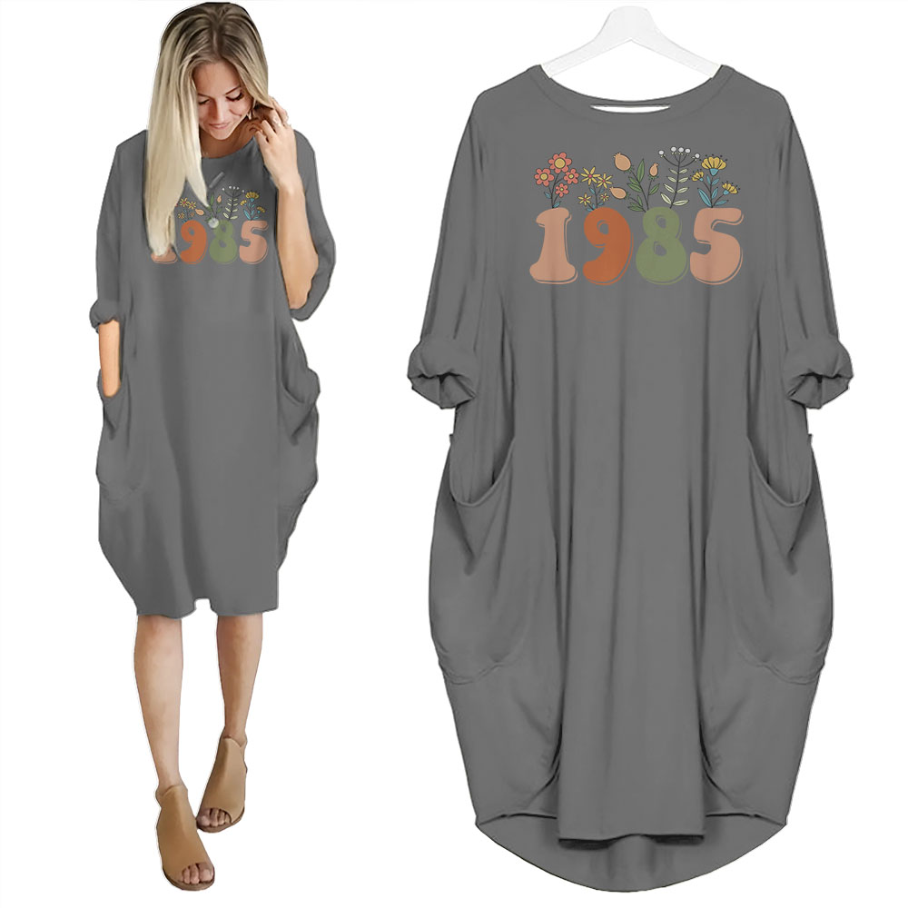 Flower 1985 Birthday Pocket Dress